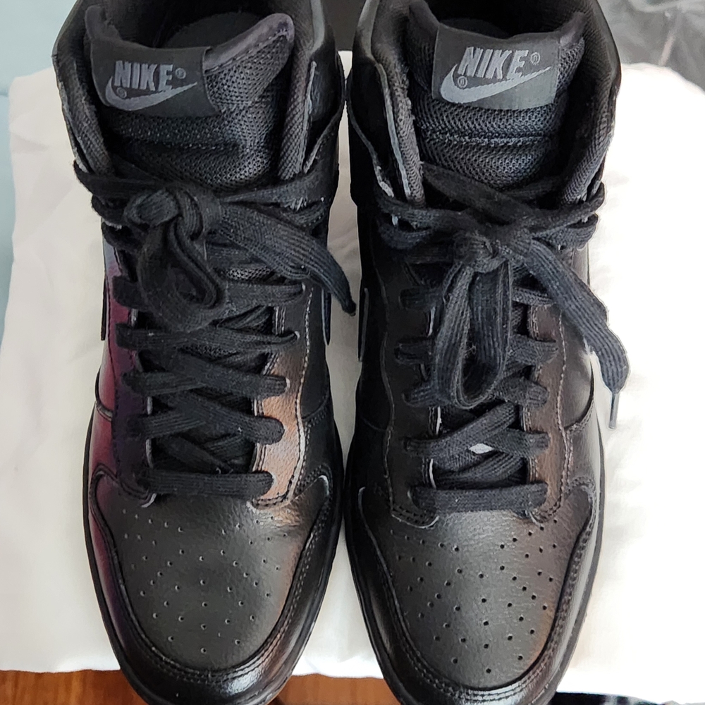 Nike Dunk Ski Hi Hidden Wedge Black Leather Sneakers